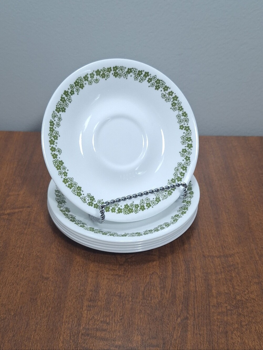 Vtg 70s Corelle Spring Blossom Crazy Daisy 6.25 In Set Of 6 Saucers Cottagecore